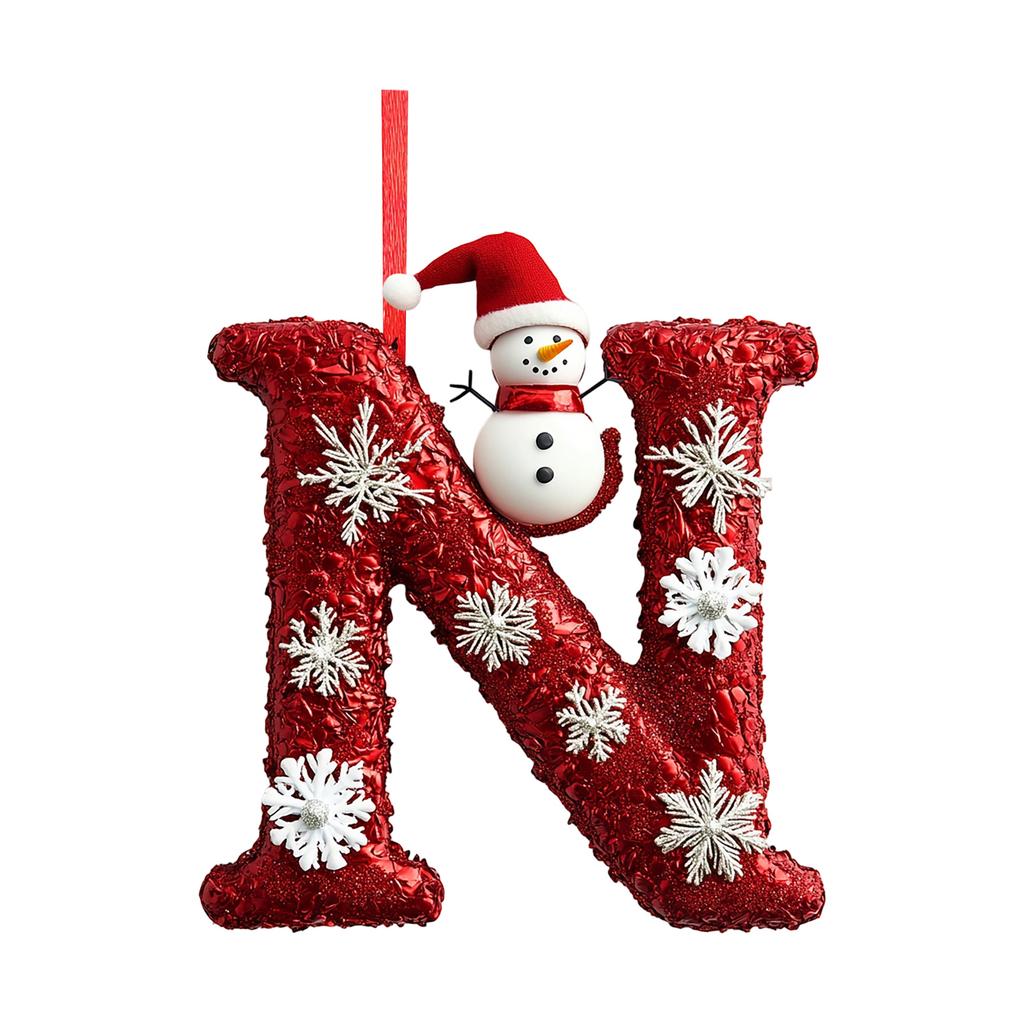 2D 26 Letter Christmas Ornaments Acrylic Flat Christmas Tree Home Decorations Ornaments