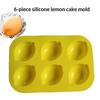 6 Holes Reusable Silicone Cake Mold Lemon Chestnut Shape Heat Resistant Baking Tool for Mousse Pudding Pastry DIY Gift