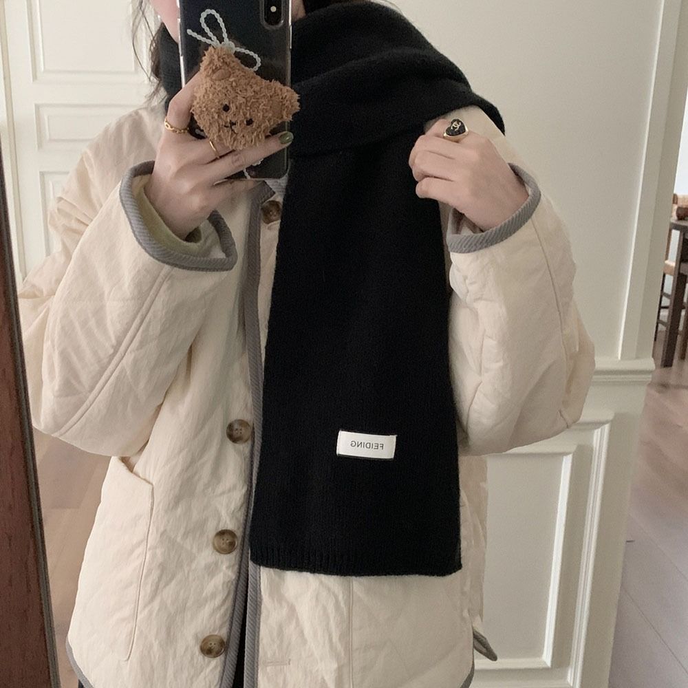 Solid Color Cross Scarf Thicken Neckerchief Neckerchief Wrap Neck Warmer Women