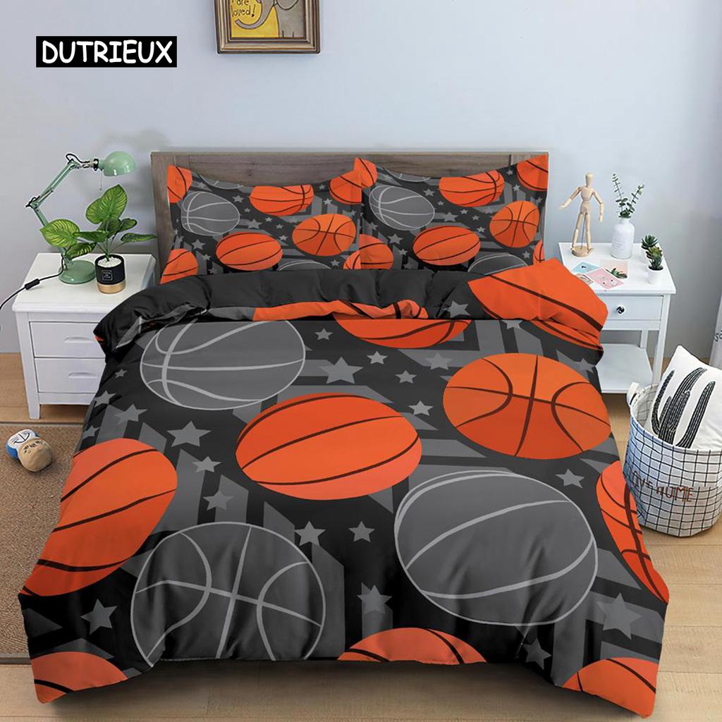 Basketball Duvet Cover Set Hit The Broken Wall Ball Theme Bedding Set for Kids Teens Queen King Size 2/3pcs Soft Quilt Cover