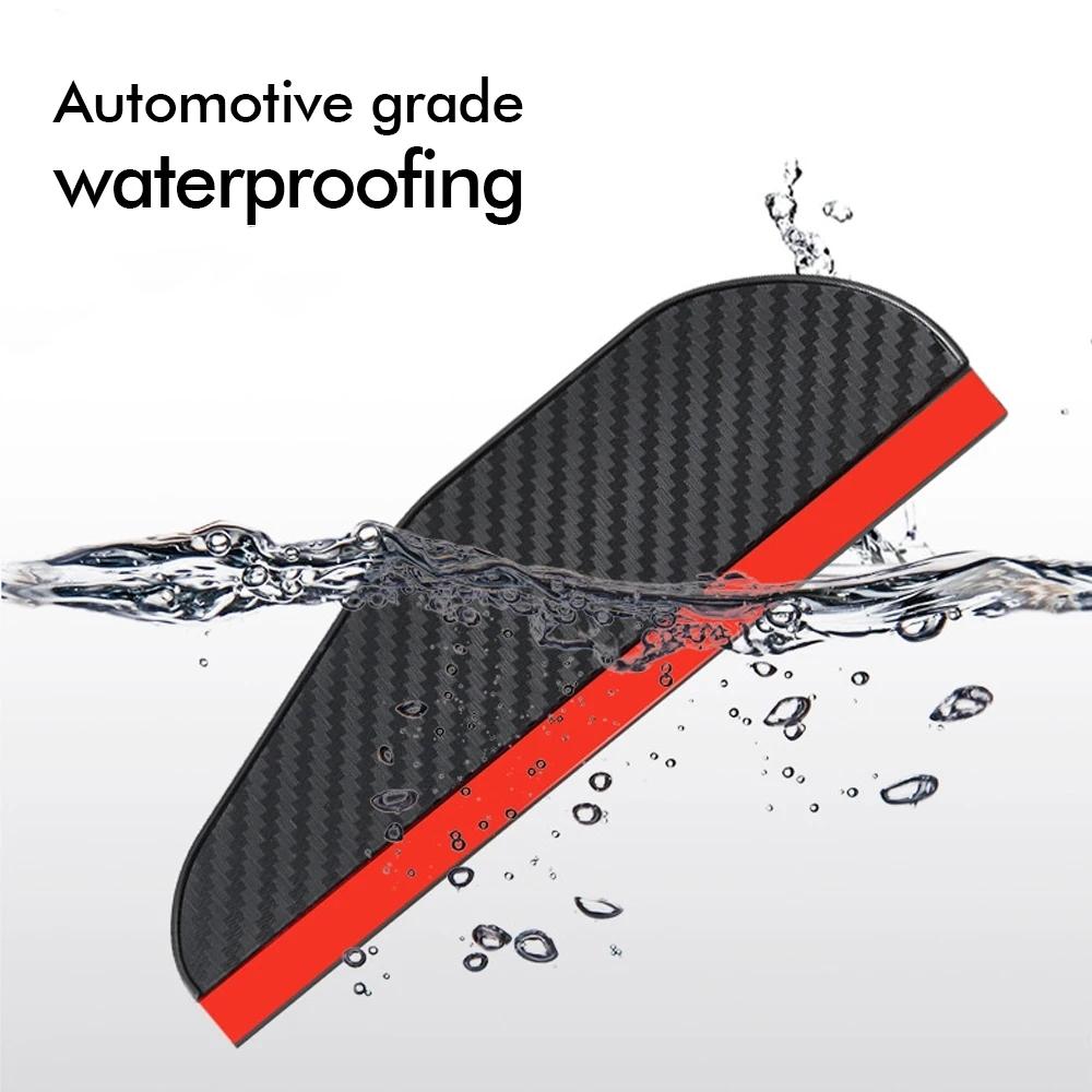 2PCS Car Rearview Mirror Eyebrow Carbon Fiber Sun Visor Exterior Accessories