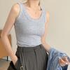 Летний новый стиль, превосходный спортивный топ из хлопка для женщин, который можно носить как снаружи, так и внутри, облегающий, большой размер, универсальный нижний топ без рукавов