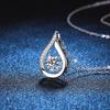 Water Drop Smart Zircon Necklace Women's 1 Carat Imitation Moissanite Pendant Jewelry