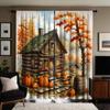 2 шт. HD Harvest Festival Small House Maple Leaf Pumpkin декоративная занавеска Желтая завязка цифровая печать занавеска украшение для дома