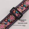 Leather Guitar Strap Embroidery Adjustable Neck Strap Durable Bass Strap  for Bass Guitar