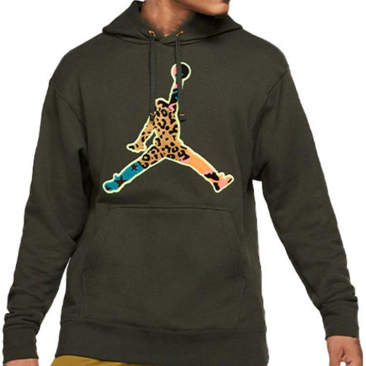 Jordan Sweatshirts Men's Green Hooded Moderate Regular CU1692-355