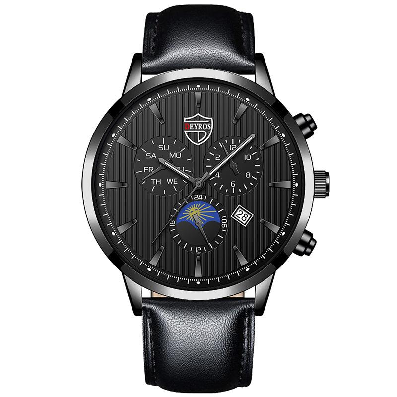 Men'S Stainless Steel Fashion Luminous Calendar Watch Quartz Watch