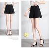 Women's Wide-Leg High-Waist A-Line Shorts - Spring/Summer, Loose Fit, Black/White, All-Match Style
