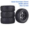 Rubber Rally RC Car Wheel 124019 MN90 Climbing Car Wheel Rim Children 75mm Tires Wheel  Kids Toy