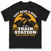 Футболка Yellowstone Train Station Мужская Женская Топы Унисекс Футболки 100% Хлопок