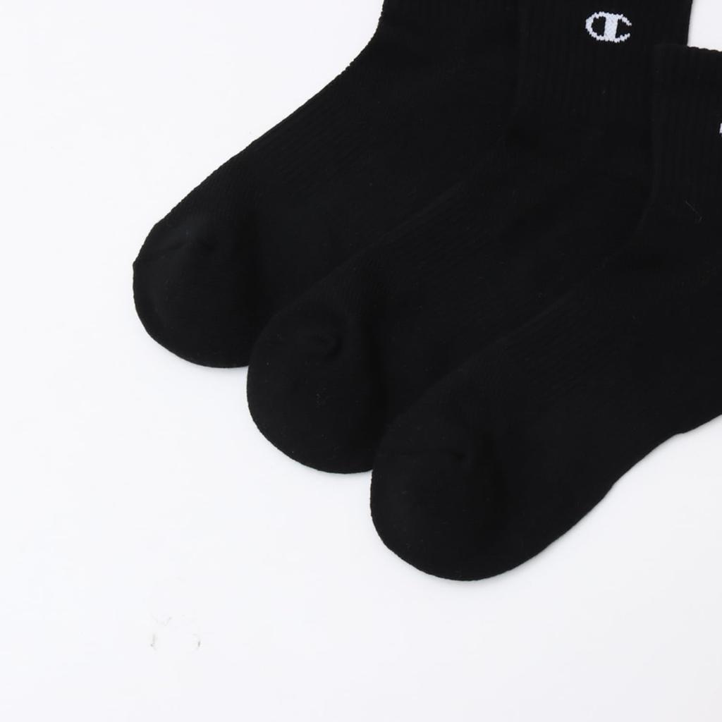 Champion Foot Set of Antibacterial and One Point 3 Pack Short Cm Socks, Covers, Socks, 3, Deodorizing, Logo, Socks, Accessories, C3-XB721S, Men's,