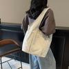 Весенняя сумка-тоут 2025, повседневная, простая, маленькая, свежая, модная, на плечо, уличная тканевая сумка, однотонная, женская