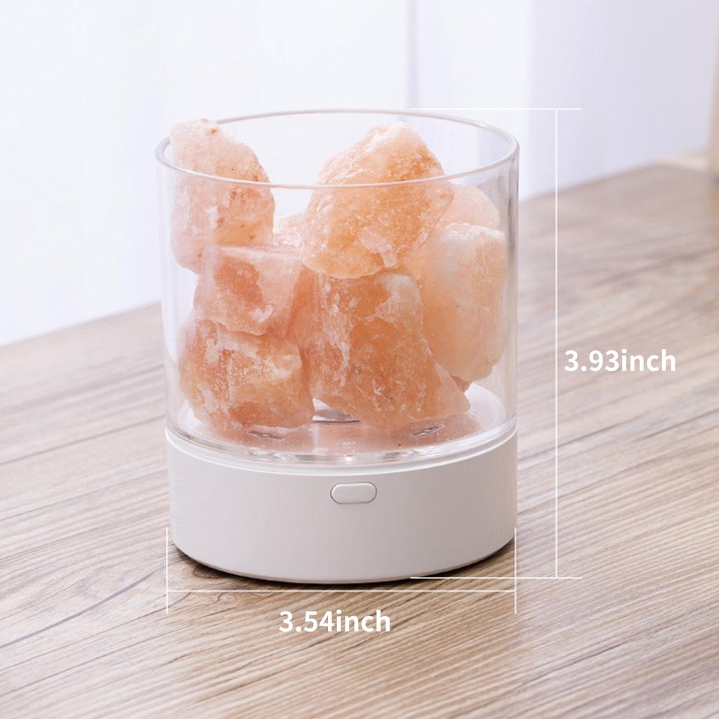 Гималайский соляной камень, ночник, 7 цветов, светодиодная лампа из горного хрусталя, портативный USB, натуральный воздух