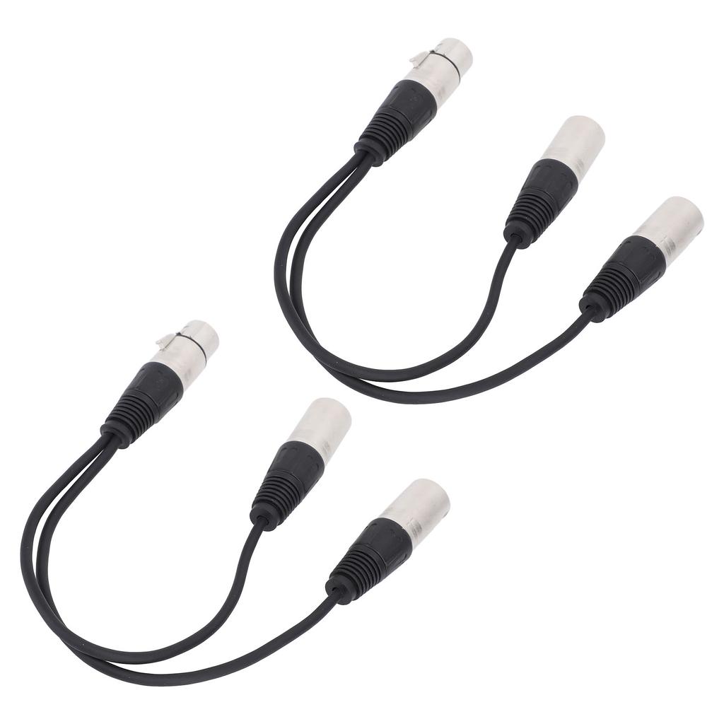 XLR Splitter Cable 3Pin XLR Female To Dual XLR Male Y Cable Plug and Play for Studio Stage Mixer