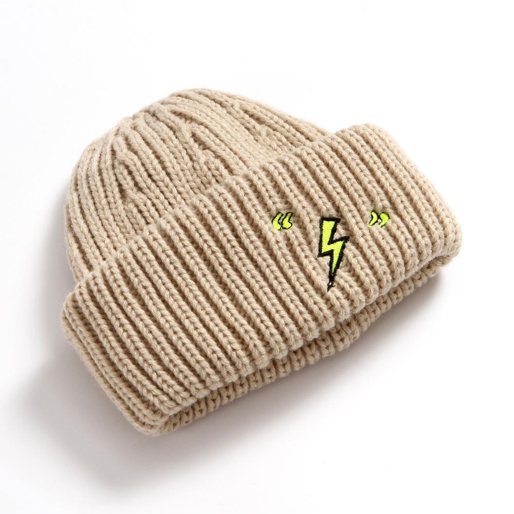 Модная шапка для мужчин и женщин, вязаная шапка унисекс, зимняя шерстяная вышитая теплая шапка для женщин, модные аксессуары