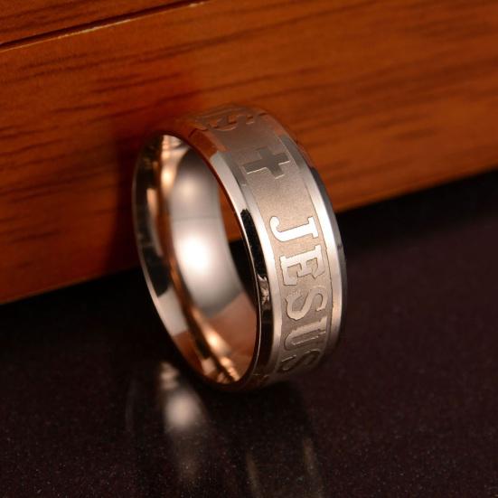 Крутое кольцо Иисуса с детальной резьбой, прочное, не легко деформируется