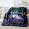 Gothic Illustrations Personalized Name Blanket Lightweight Customizable Blanket Comfortable Versatile for Office Bedding Living Room Sofa