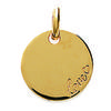 [C7265] - Gold Plated 'Love' Pendant - 15 Mm (to Be Engraved)