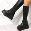 Fashion Women's Long Boots 2025 Autumn Winter New Thick Bottom Punk Style Knee High Boots for Women Black Wedges High Heels Gothic Botas