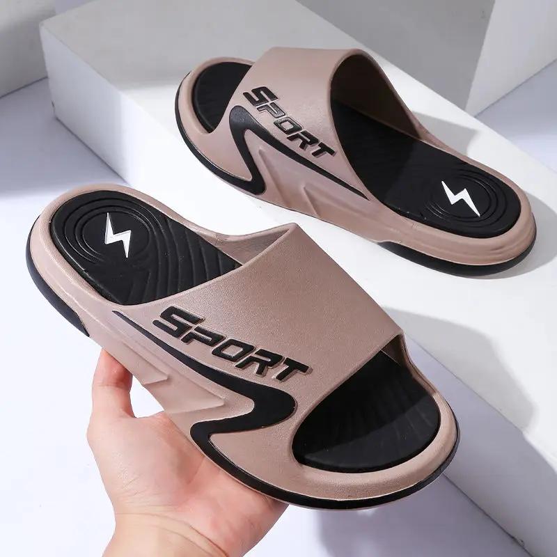 Male Slipper Pvc Beach Men's Shoe Casual Low Price Clappers 2024 Trend Comfortable Slides With Korean Style Adult Fun Eva Style
