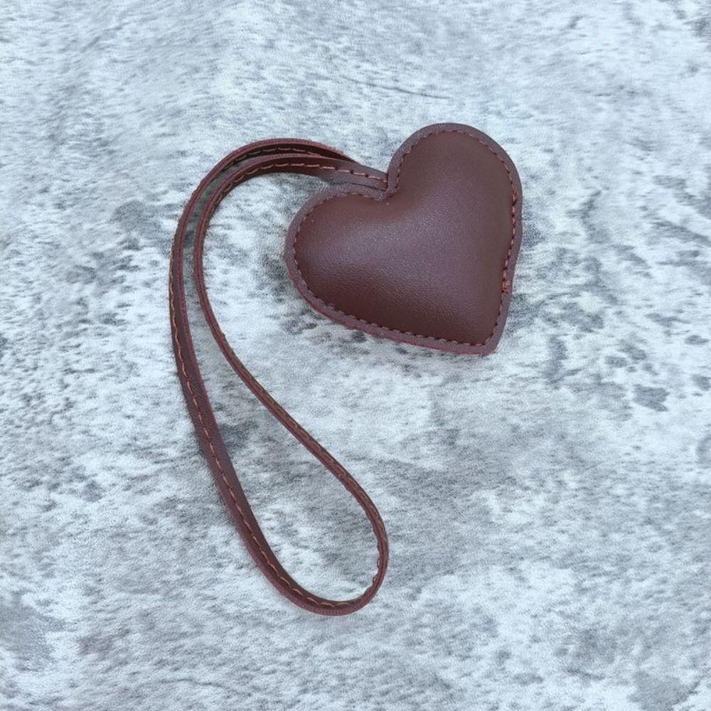 PU Leather PU Leather Hanger Car Keyring Bag Pendant Cute Heart Keychain Car Accessory