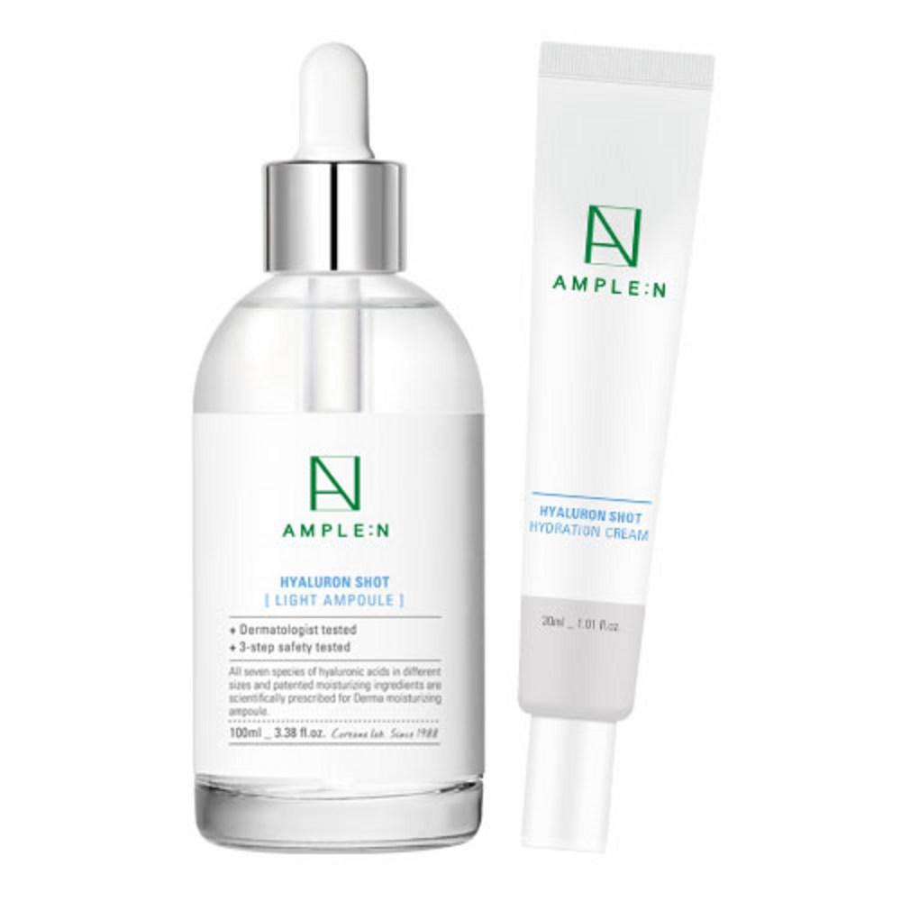 [Hyaluronic Acid SET/10 Layers] Koreana Hyaluronic Shot Light Ampoule Large Capacity 100ml + Hyaluronic Shot Moisturizing Cream 30ml