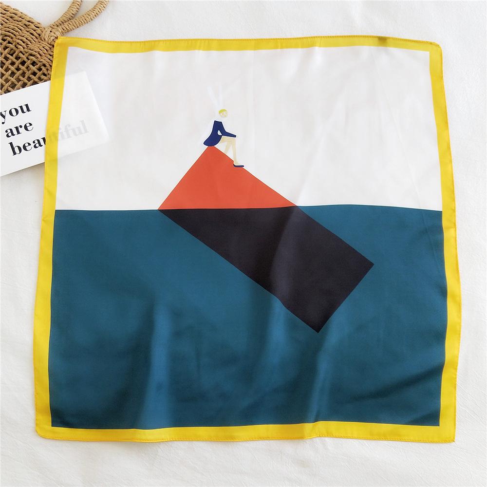 53CM Silk Scarf Small Square Scarf Versatile For Women Spring And Autumn Thin Design Fashionable And Stylish Decorative Scarf Professional Flight