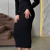 GMXIA Women's Sexy Fashion Knitted Dress Autumn Slim and Slimming High Waist Long Sweater Wrap Hip Skirt