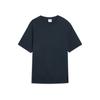 Primeess Ss25 Relaxed Nautical Casual Crew Neck Solid Short Sleeve T-Shirt Unisex Tops Navy-Blue 632978-14