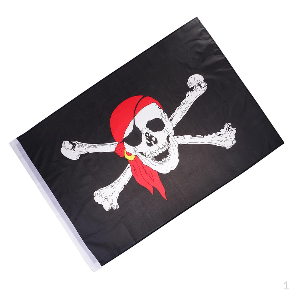 60x90cm Pirate Skull Red Bandana Flag 2x3 Feet for Word Cups