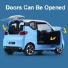 1:24 Scale WuLing HongGuang MINI EV Macaroon Toy Car Model Doors Opened Pull Back Miniature Vehicles Models Desktop Ornaments