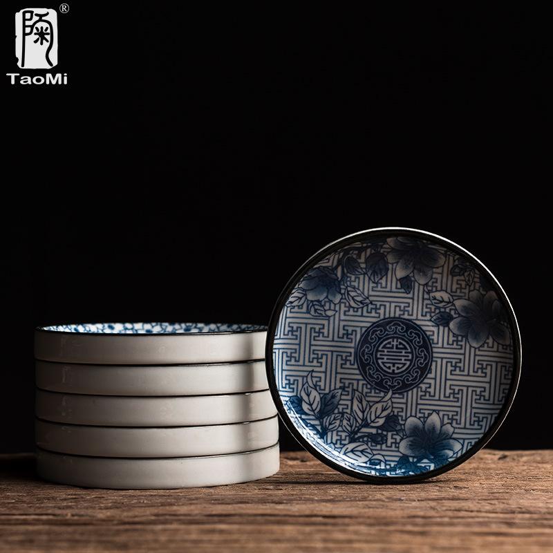 Ретро Синяя и Белая Фарфоровая Обеденная Тарелка Круглая Фруктовая Тарелка Керамическое Блюдо для Приготовления Пищи Цветочный Узор Десертная Тарелка Кухонная Утварь