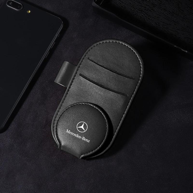 MEA4 Car Multifunction Sunglasses Clip Card Ticket Holder Stand Eyeglasses Stickers For Mercedes-Benz C450 C180 C200 C220 C250 C300
