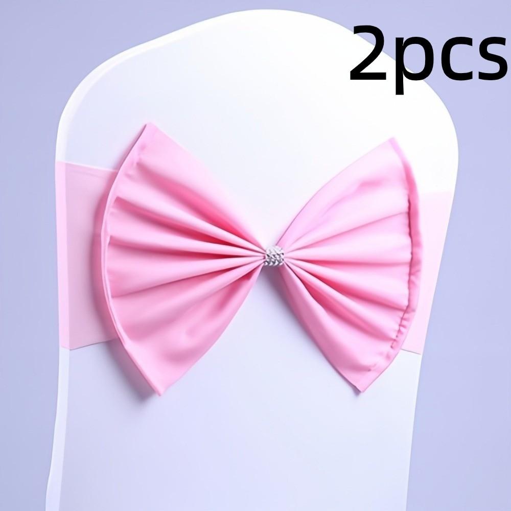 2pcs Vintage Chair Bow Tie Reusable Chair Back Ribbon Durable Satin Chair Sashes Band Party Event