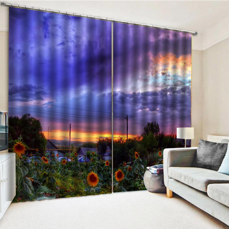 Природа Senery закат пляж небо море дерево окна занавески жалюзи для гостиной детская спальня ванная комната кухня дверь домашний декор2 шт