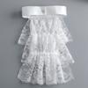 Elegant Victorian Costume Collar Ruffled Lace Jabot Neck Collar for Halloween Parties Cosplay Vampire Costume Collar
