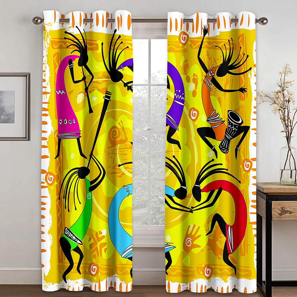 Floral Butterfly Print Drapes Grommet Curtains for Bedroom Living Room Decor with Hooks Rod Pocket