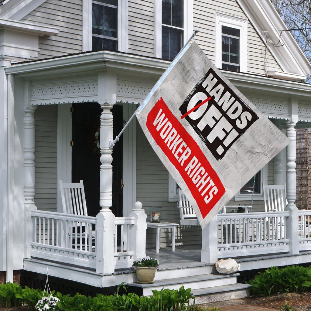 Hands Off Protest Social Security And Medicare Protest Flag Color Fade Resistant Polyester With Brass Grommets Gifts And Room Decor Indoor Outdoor