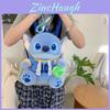 Плюшевый рюкзак Stitch с нейлоновым подкладом и застежкой-молнией для повседневного использования
