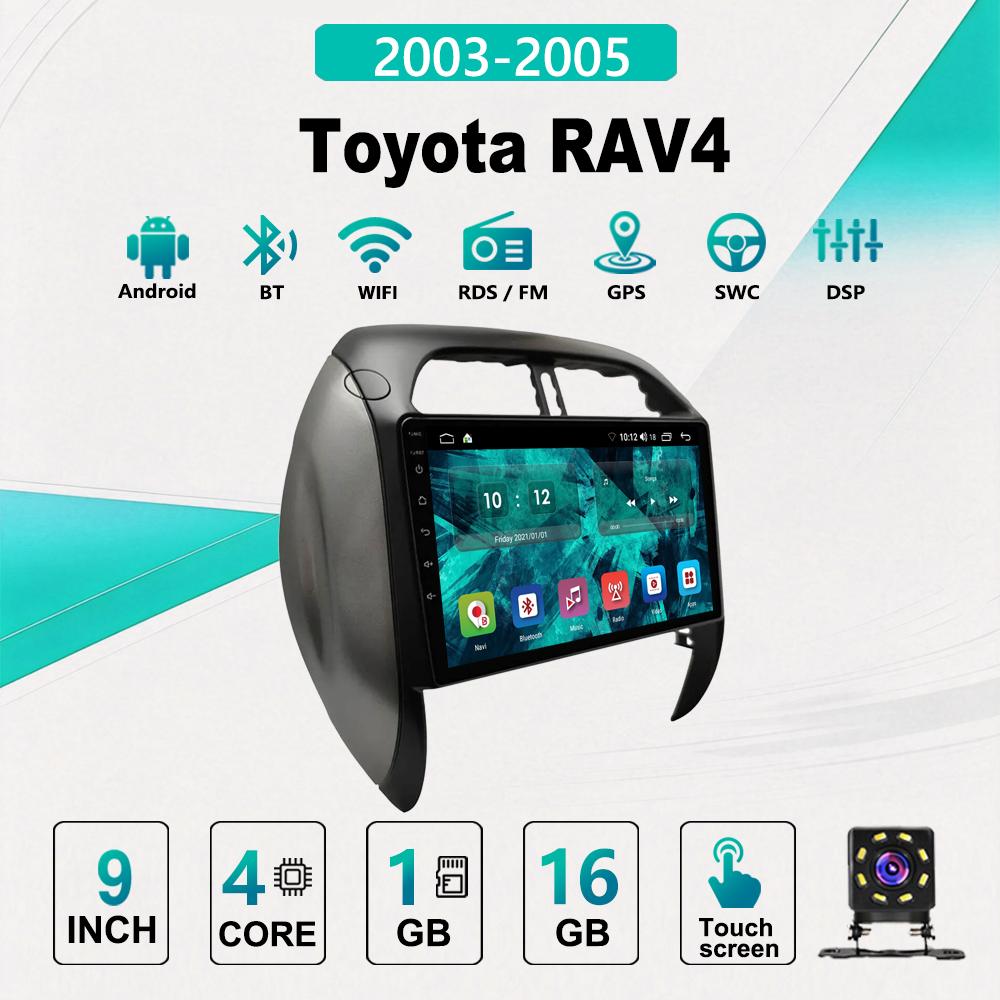 2Din Android Car-Play Car Radio,Toyota RAV4 2003-2005,Multimedia Player Head Unit Stereo GPS Navigation BT WIFI,1+16GB