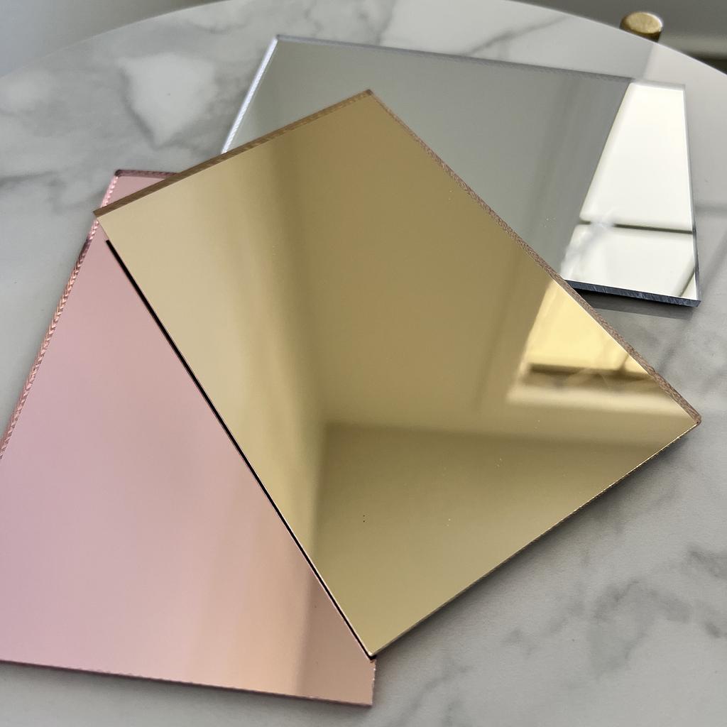 Листы акрилового плексигласа с зеркальным покрытием (золото/серебро) Plexi Glass для вывесок, DIY-проектов, поделок, свадебных табличек, фото-досок