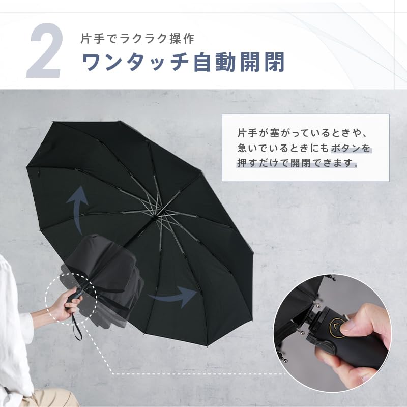 AtRise складной обратный складной обычный микрофибровый складной автоматический зонт, мужской [легкий/автоматически открывается/закрывается] Тип, Тип, Зонт, Компактный,