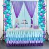 Table Skirt for Rectangle And Round Table Multi-layer Ruffle Reusable Gradient Rainbow Color Beach Parties Ceremony Birthday Party Decoration