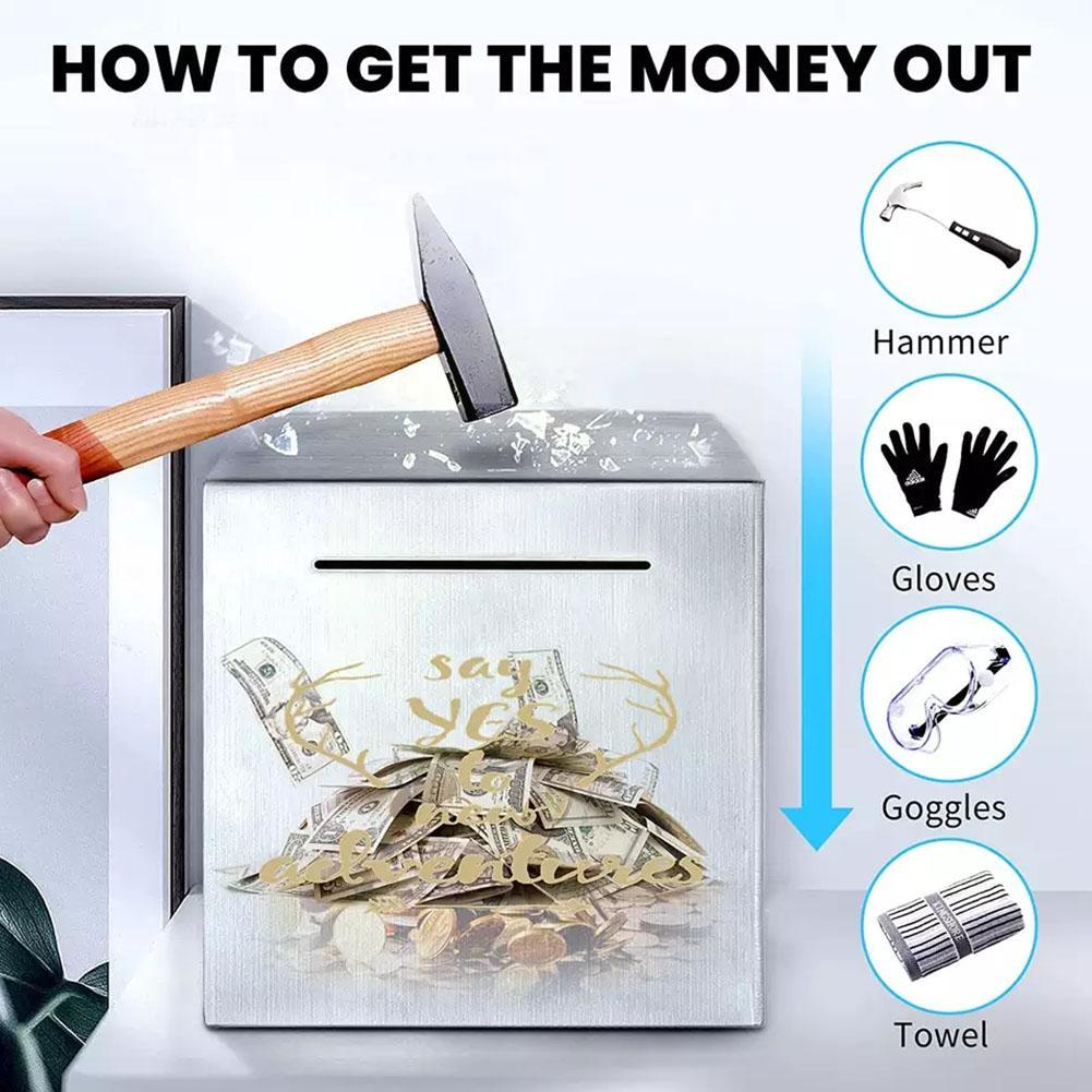 Деньги сталь кубическая копилка большой емкости план металлические деньги копилка коробка депозит подарок день рождения