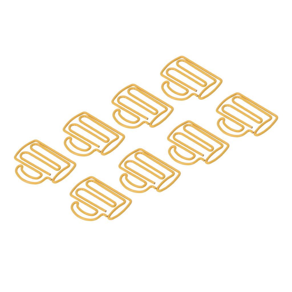 100 шт. милые скрепки для бумаги в форме желтой чашки прочные металлические изысканные цветные детские скрепки для дома и школы