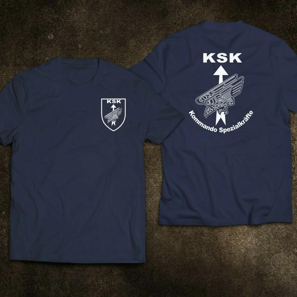 Футболка немецкого спецназа KSK Kommando Spezialkräfte Army Military, 100% хлопок, с круглым вырезом, летняя, повседневная, с коротким рукавом, мужская
