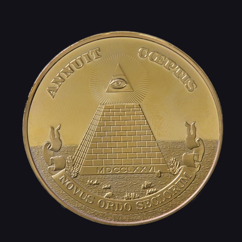 Позолоченная египетская пирамида памятная монета сувенирная коллекция вызов MIT