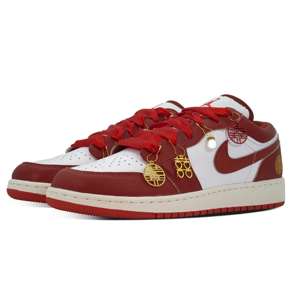 Jordan Air Jordan 1 Винтажные Баскетбольные Кроссовки Женские Низкие Белый/Золотой/Красный FJ3465-160(Team84-S-BOX)
