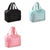 Solid Color Handheld Cosmetic Bag Nylon Make Up Pouch Bag Wash Bag Portable Toiletry Bag  Storage