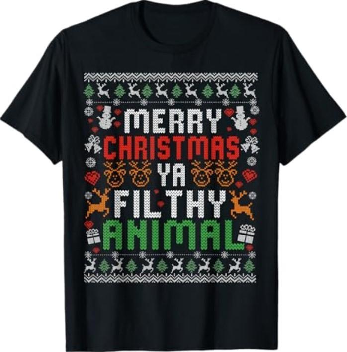 Merry Christmas Animal Filthy Ya Xmas Pajama Shirt Men Women T-Shirt Unisex T-Shirt